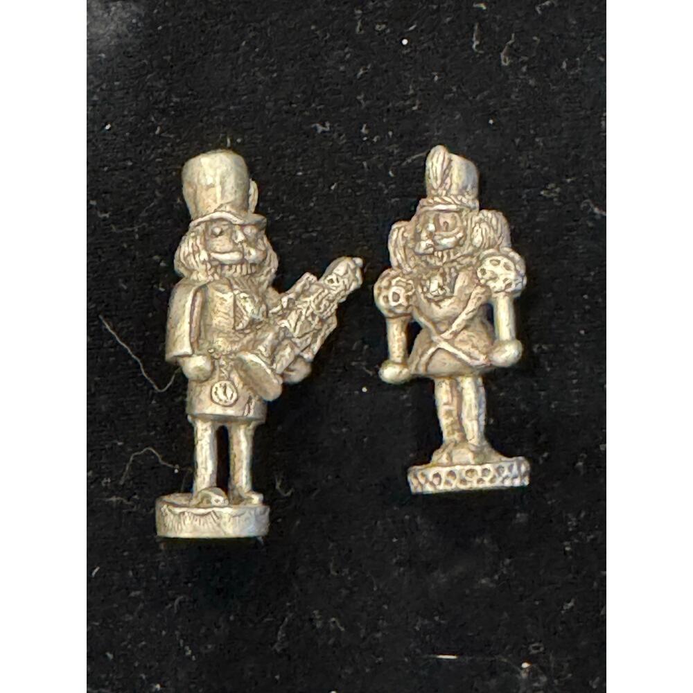 Metallia pewter nutcracker figurines- set of 2 - 1.5”